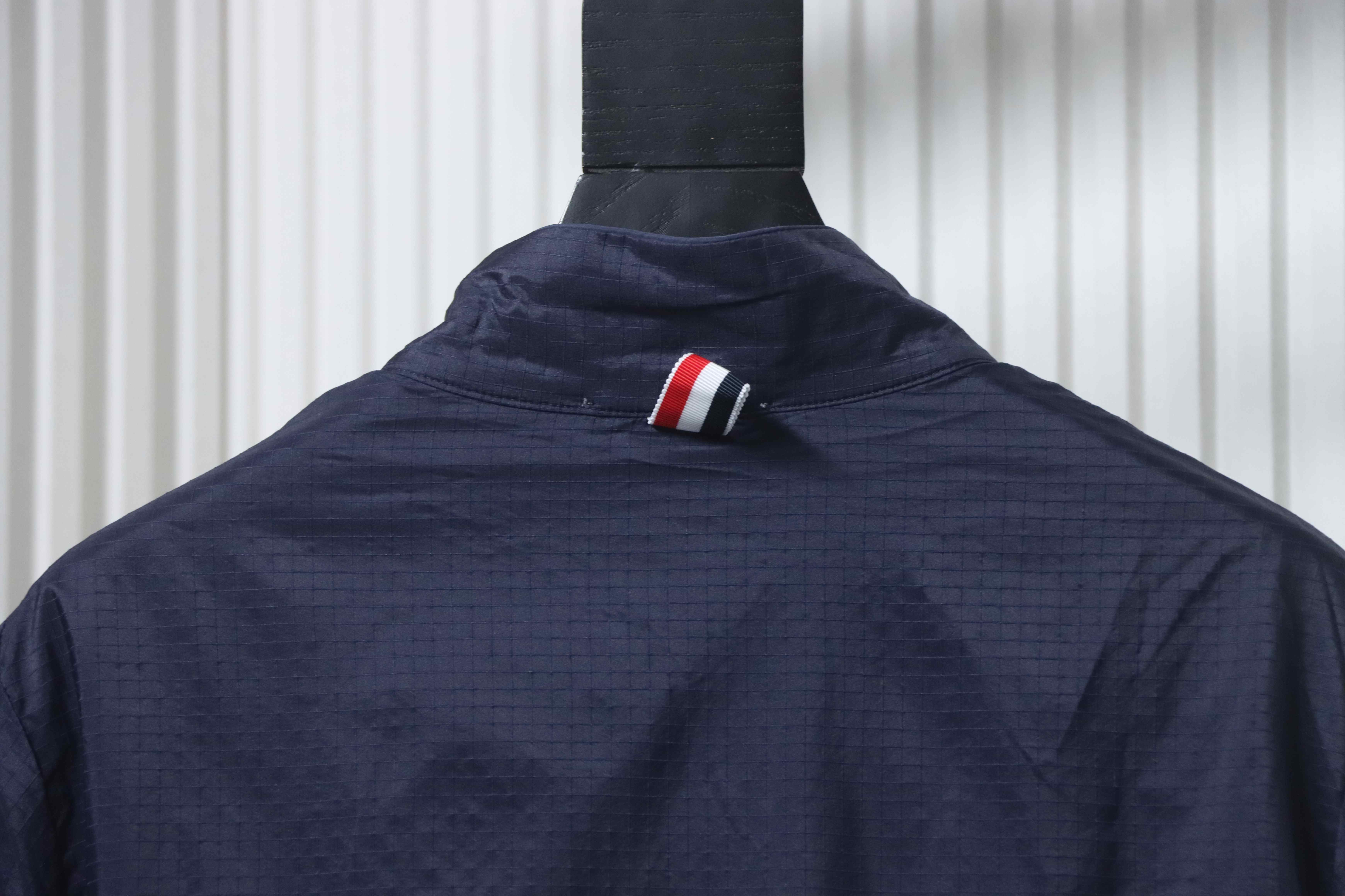 Thom Browne Top Version Double-Layer Casual Four-Bar Woven Stand Collar Jacket Style 2