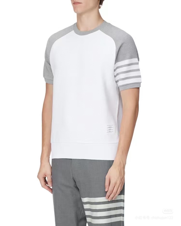 Thom Browne Wave Waffle Knit Short Sleeve T-Shirt