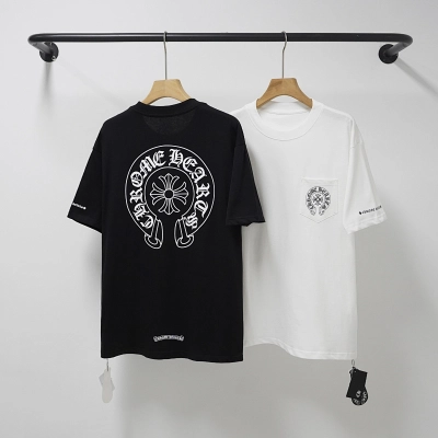 Chrome Hearts 24SS Horseshoe Print Popular Classic Black White Short Sleeve T-Shirt 01