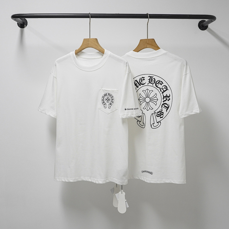 Chrome Hearts 24SS Horseshoe Print Popular Classic Black White Short Sleeve T-Shirt