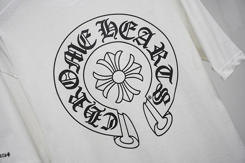 Chrome Hearts 24SS Horseshoe Print Popular Classic Black White Short Sleeve T-Shirt