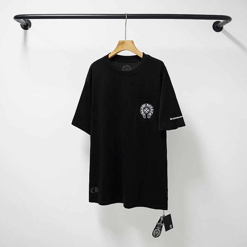 Chrome Hearts 24SS Horseshoe Print Popular Classic Black White Short Sleeve T-Shirt