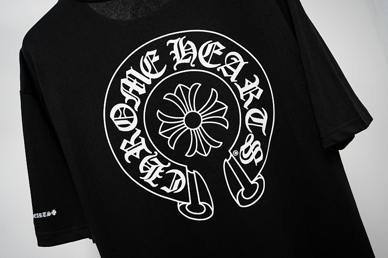 Chrome Hearts 24SS Horseshoe Print Popular Classic Black White Short Sleeve T-Shirt