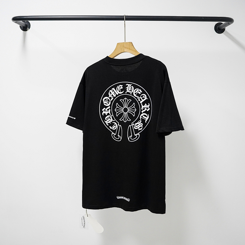 Chrome Hearts 24SS Horseshoe Print Popular Classic Black White Short Sleeve T-Shirt