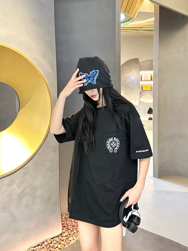 Chrome Hearts 24SS Horseshoe Print Popular Classic Black White Short Sleeve T-Shirt