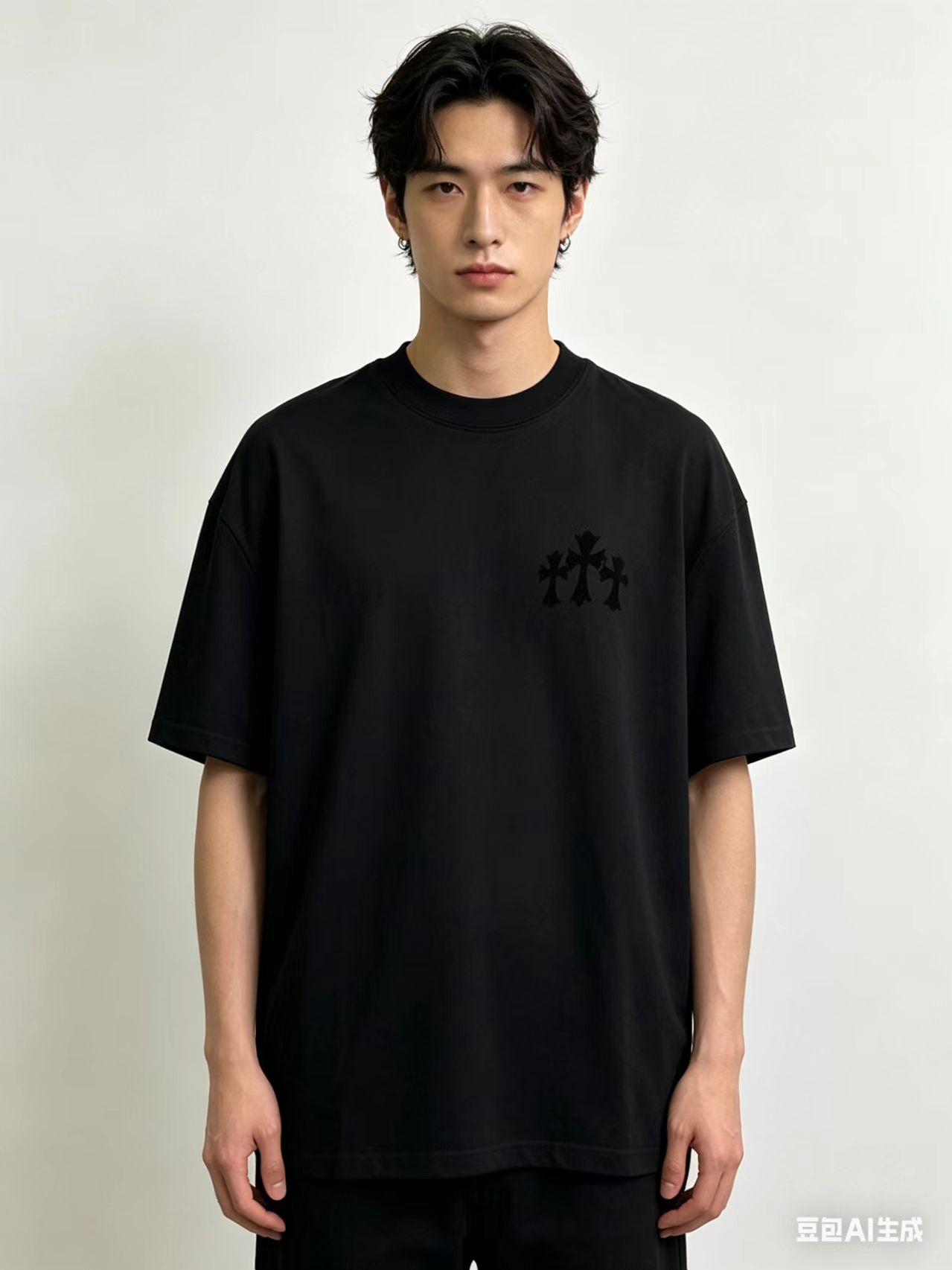 Chrome Hearts 25SS Cross Sanskrit Print Short Sleeve T-Shirt Style 2