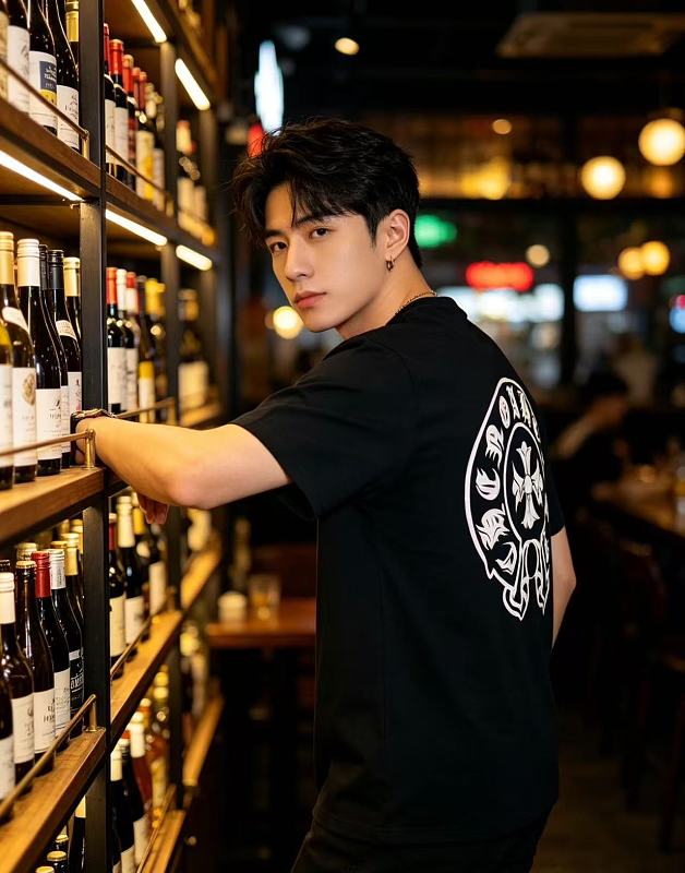 Chrome Hearts 26SS Back Horseshoe Logo Horseshoe Logo Horseshoe Print Short Sleeve T-Shirt Style 2