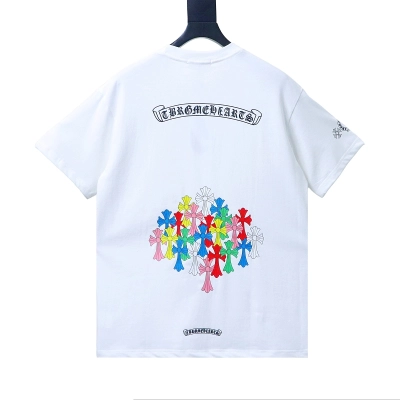 Chrome Hearts 26SS Colorful Cross Bouquet Print Short Sleeve T-Shirt Style 1 01