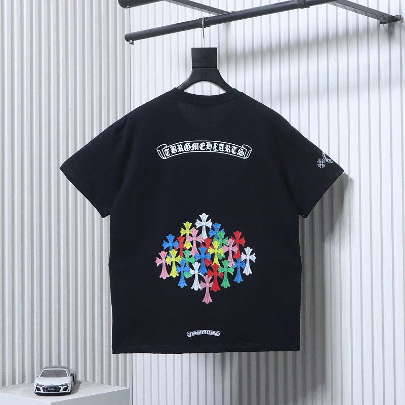 Chrome Hearts 26SS Colorful Cross Bouquet Print Short Sleeve T-Shirt Style 2