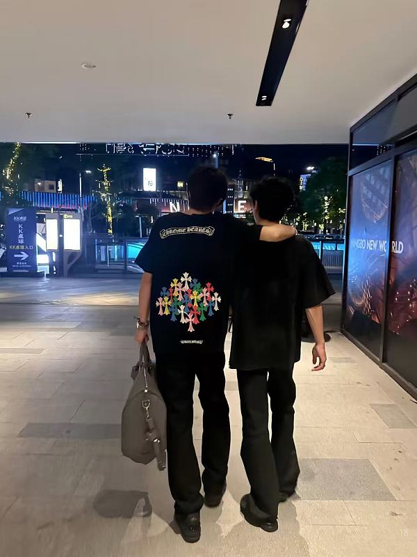 Chrome Hearts 26SS Colorful Cross Bouquet Print Short Sleeve T-Shirt Style 2