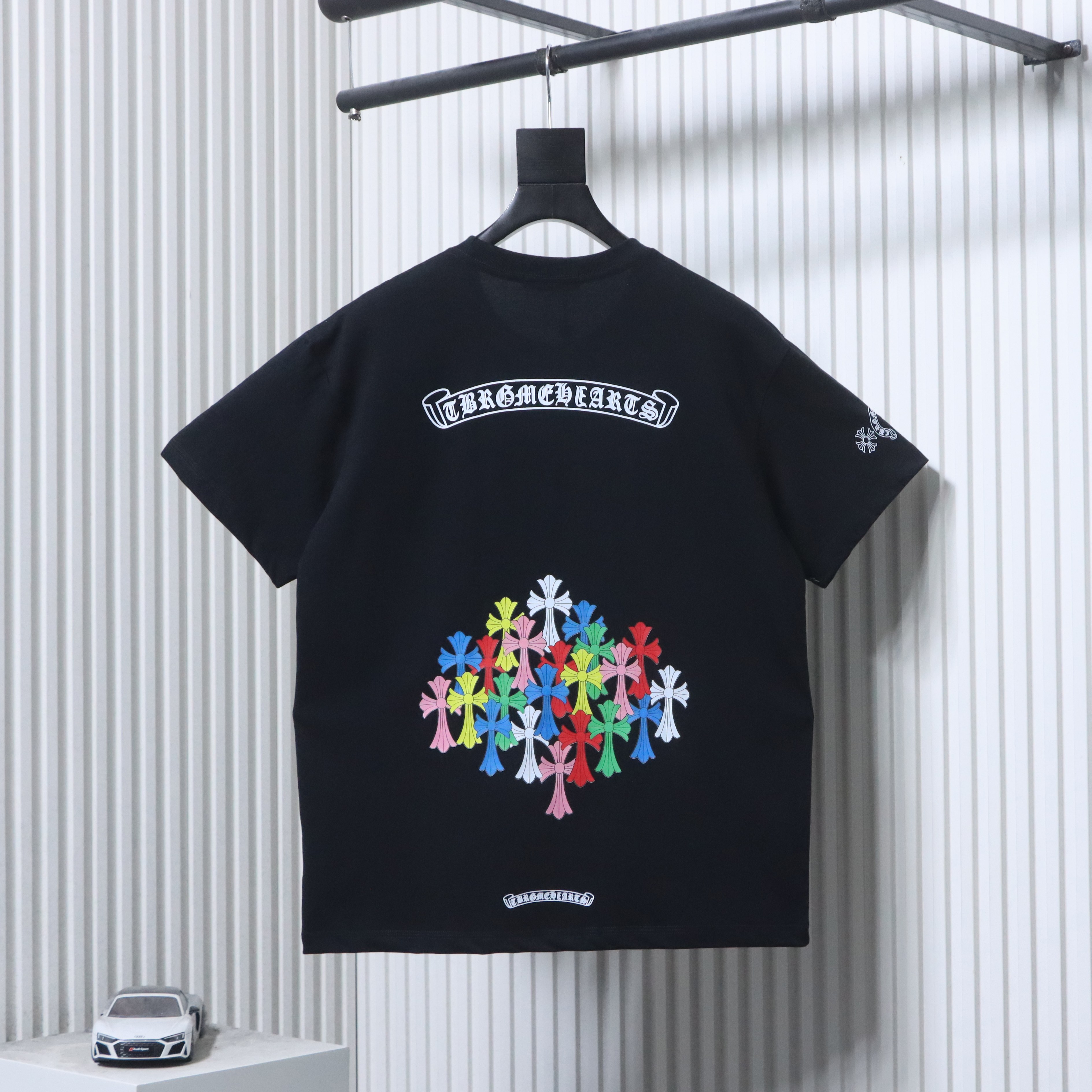 Chrome Hearts 26SS Colorful Cross Bouquet Print Short Sleeve T-Shirt Style 2