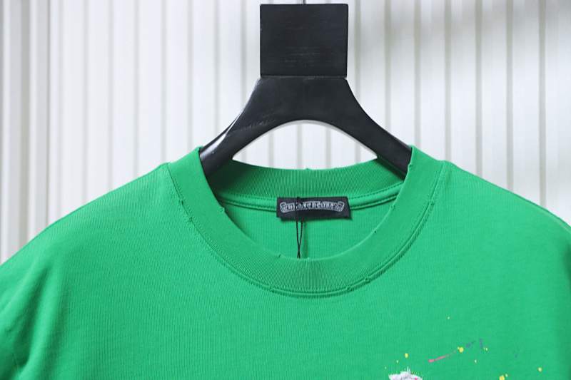 Chrome Hearts 26SS Cross Graffiti Washed Applique Heavy Craft Embroidered Short Sleeve T-Shirt