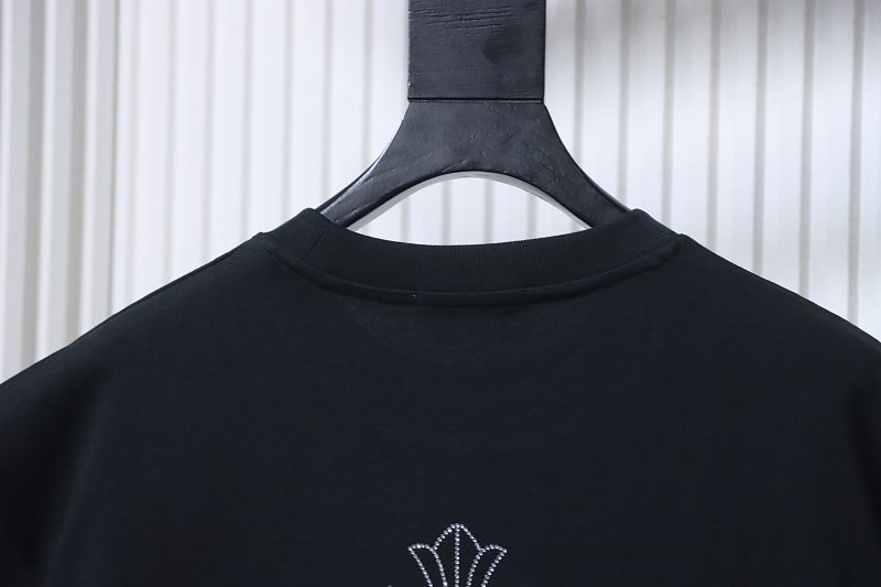 Chrome Hearts 26SS Cross Rhinestone Logo Short Sleeve T-Shirt Style 2