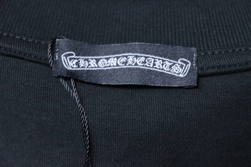 Chrome Hearts 26SS Cross Rhinestone Logo Short Sleeve T-Shirt Style 2