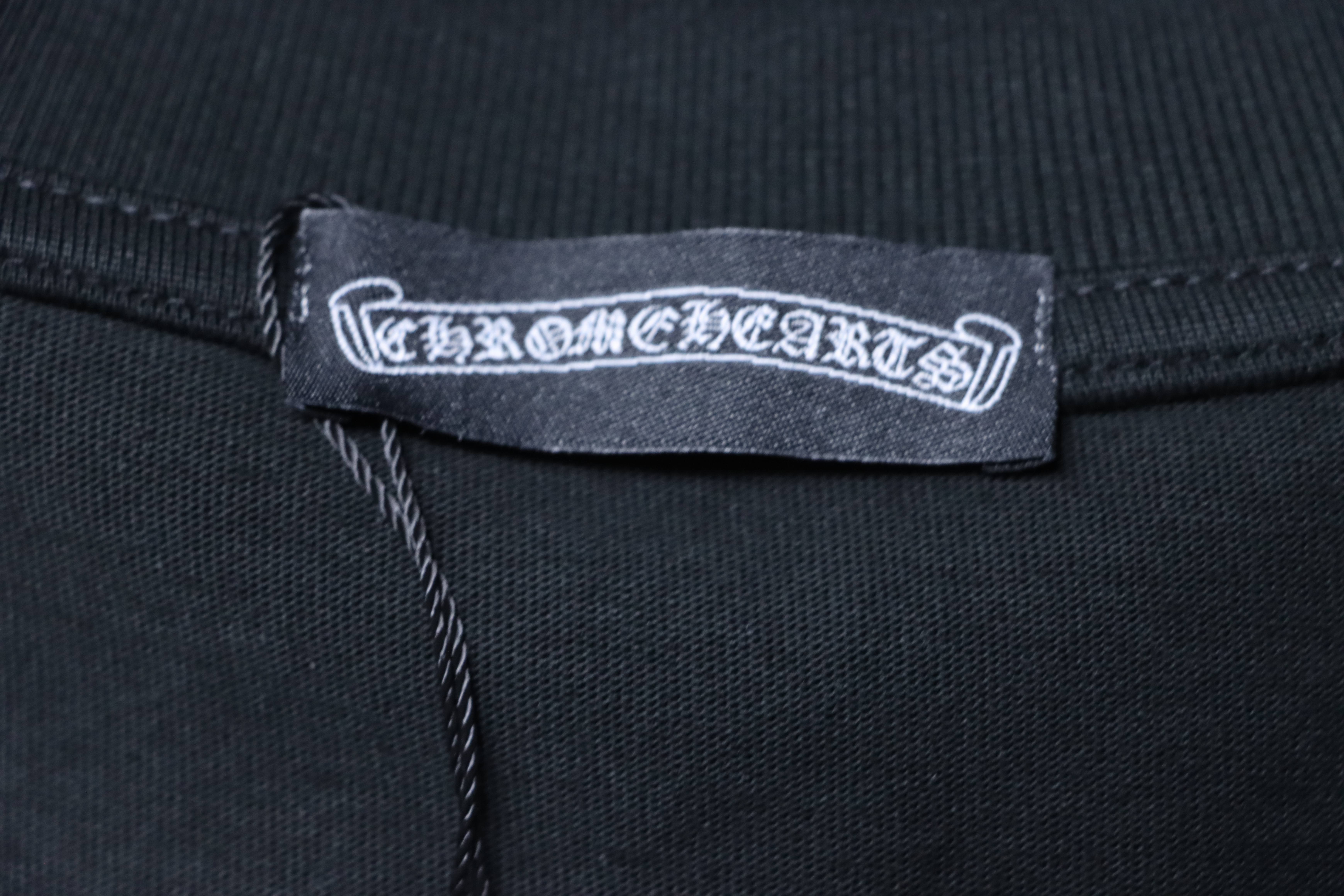 Chrome Hearts 26SS Cross Rhinestone Logo Short Sleeve T-Shirt Style 2