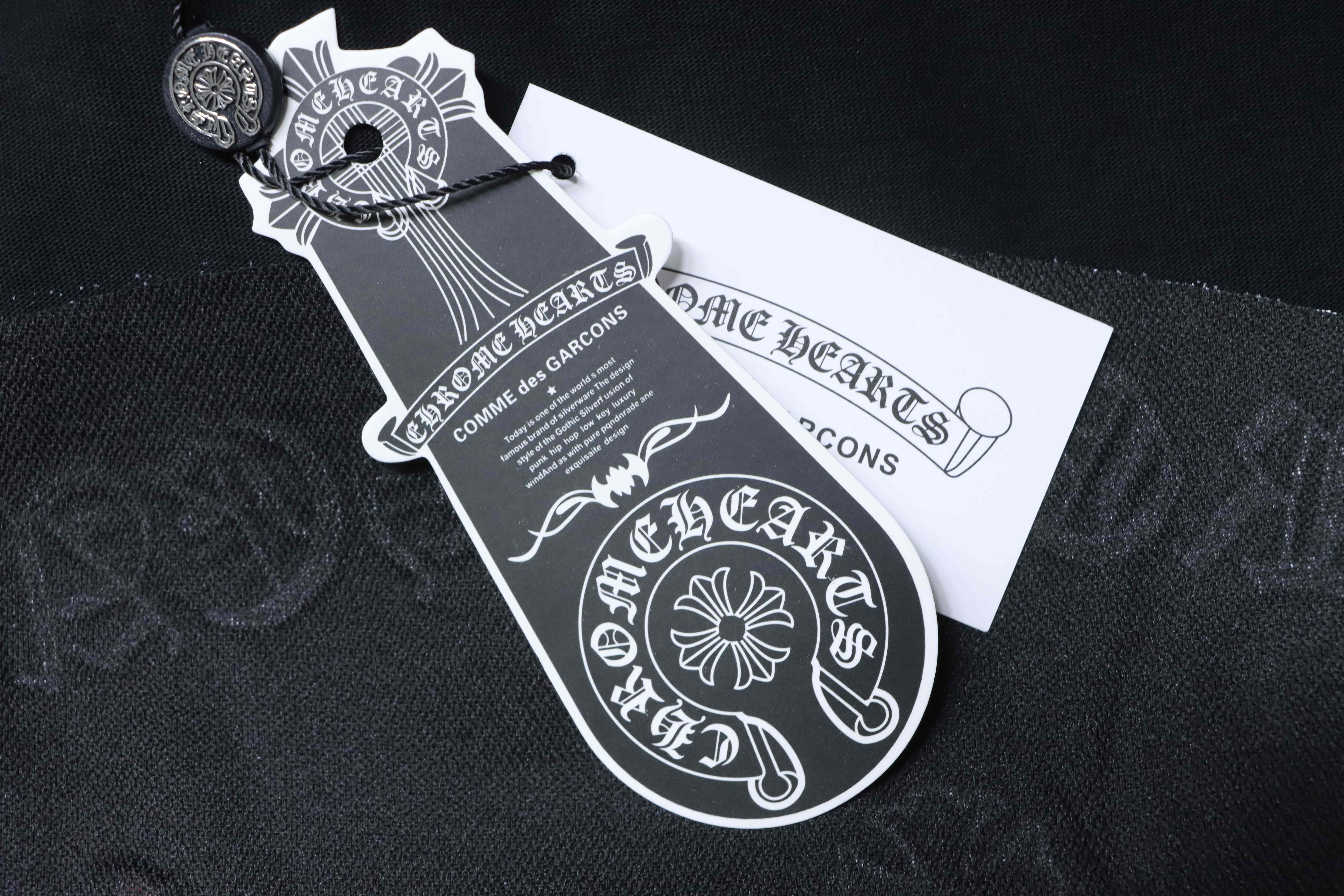 Chrome Hearts 26SS Cross Sanskrit Applique Embroidered CH Short Sleeve T-Shirt Style 1