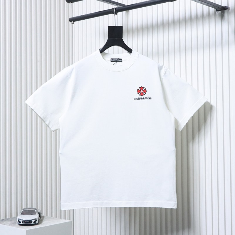 Chrome Hearts 26SS Cross Sanskrit Applique Embroidered CH Short Sleeve T-Shirt Style 2