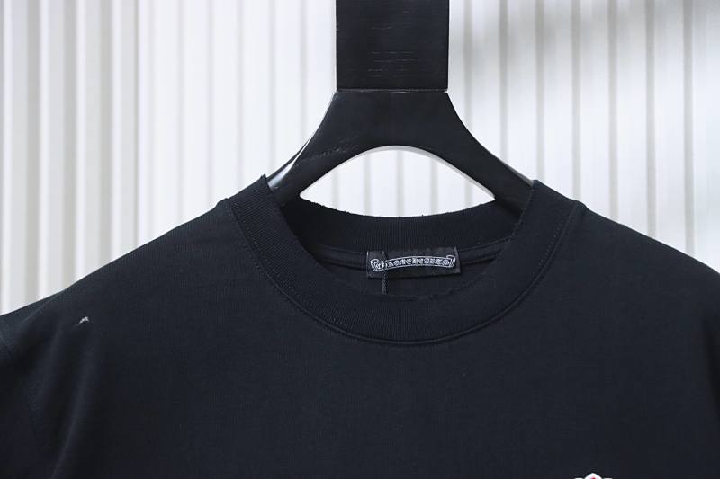 Chrome Hearts 26SS Cross Sanskrit Applique Embroidered CH Short Sleeve T-Shirt Style 4