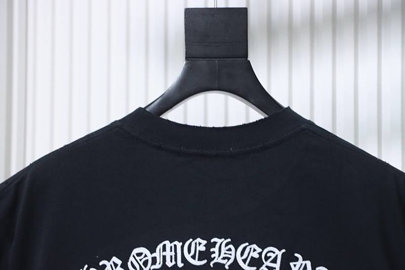 Chrome Hearts 26SS Cross Sanskrit Applique Embroidered CH Short Sleeve T-Shirt Style 4