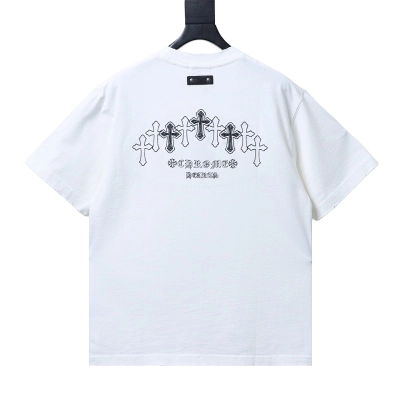 Chrome Hearts 26SS Cross Sanskrit Embroidered CH Short Sleeve T-Shirt Style 1 01