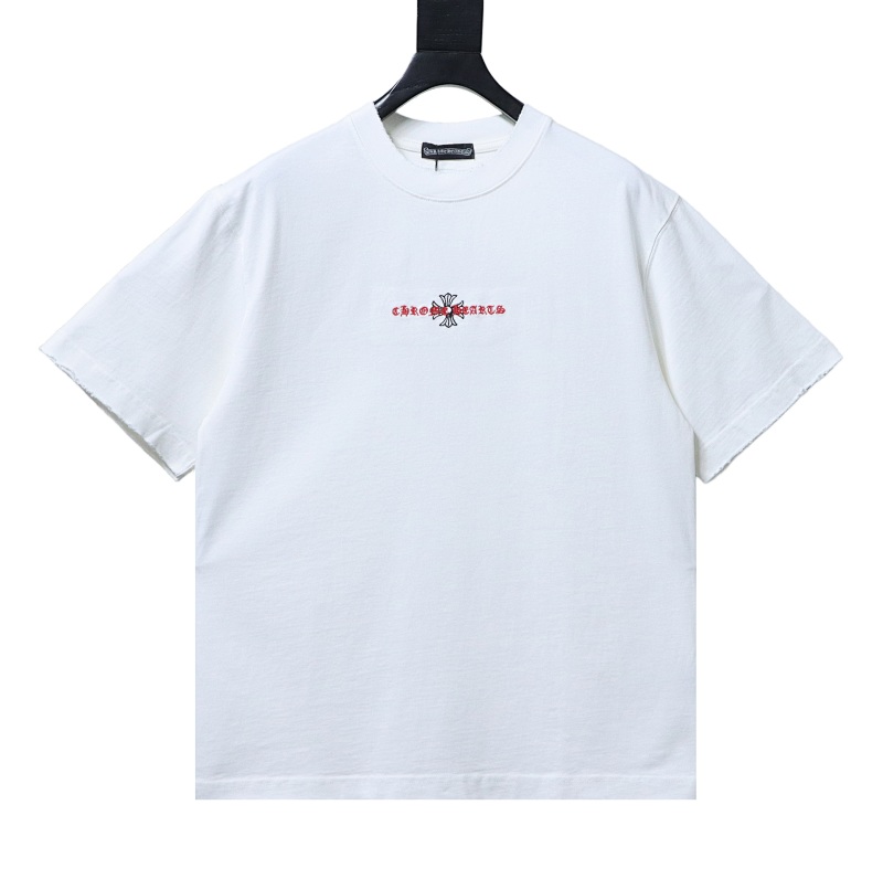 Chrome Hearts 26SS Cross Sanskrit Embroidered CH Short Sleeve T-Shirt Style 1