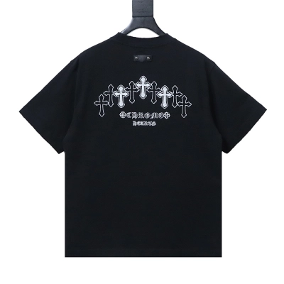 Chrome Hearts 26SS Cross Sanskrit Embroidered CH Short Sleeve T-Shirt Style 2 01
