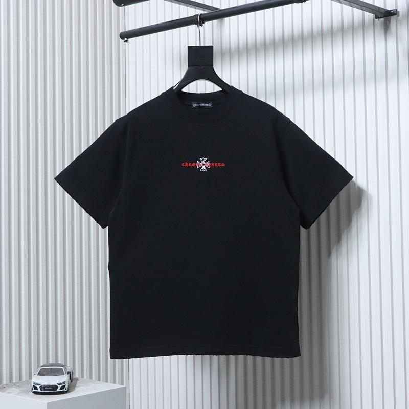 Chrome Hearts 26SS Cross Sanskrit Embroidered CH Short Sleeve T-Shirt Style 2