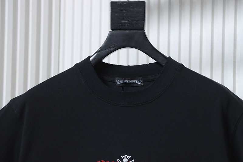 Chrome Hearts 26SS Cross Sanskrit Embroidered CH Short Sleeve T-Shirt Style 2