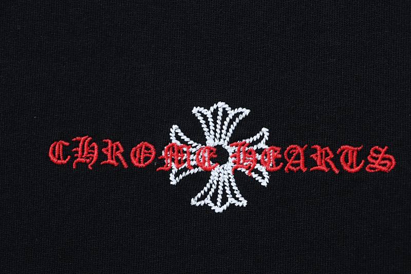 Chrome Hearts 26SS Cross Sanskrit Embroidered CH Short Sleeve T-Shirt Style 2