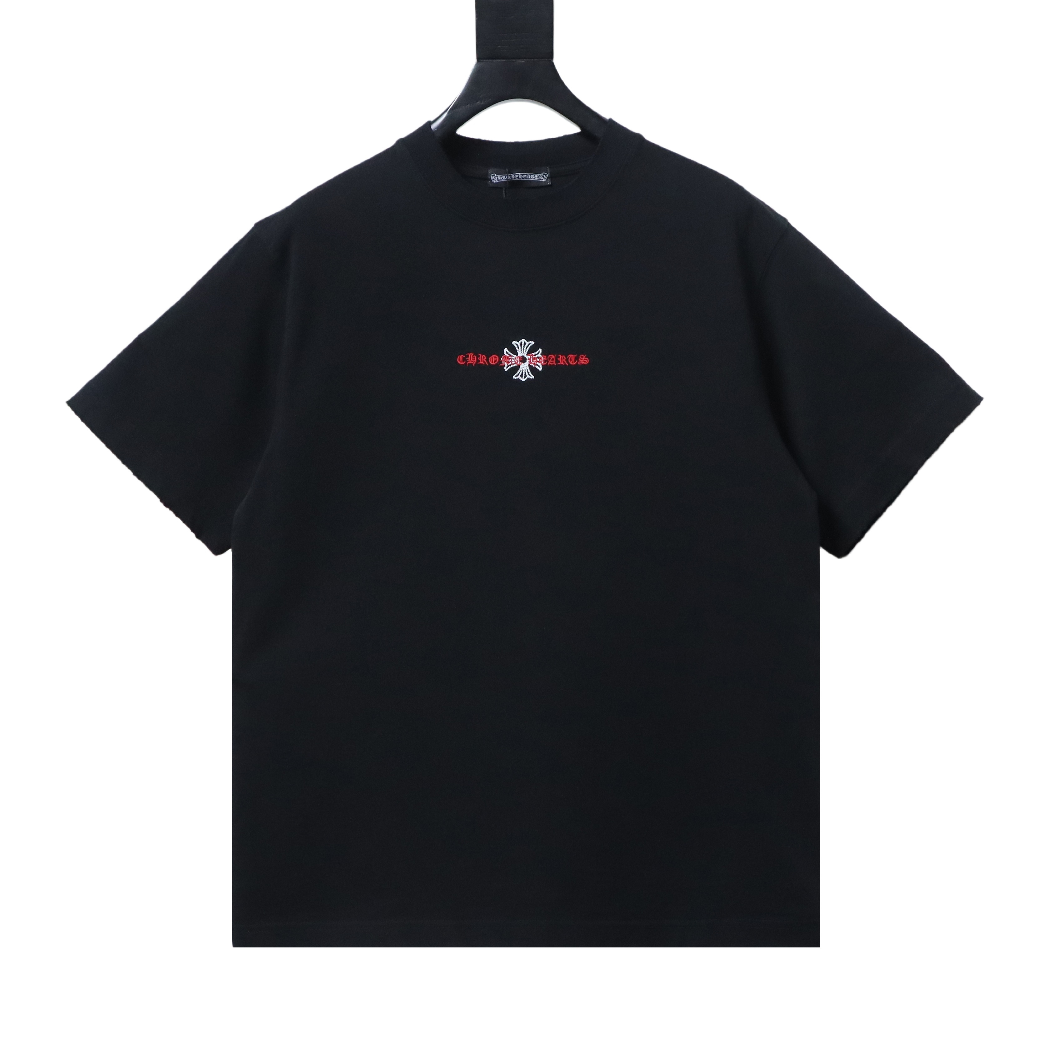 Chrome Hearts 26SS Cross Sanskrit Embroidered CH Short Sleeve T-Shirt Style 2