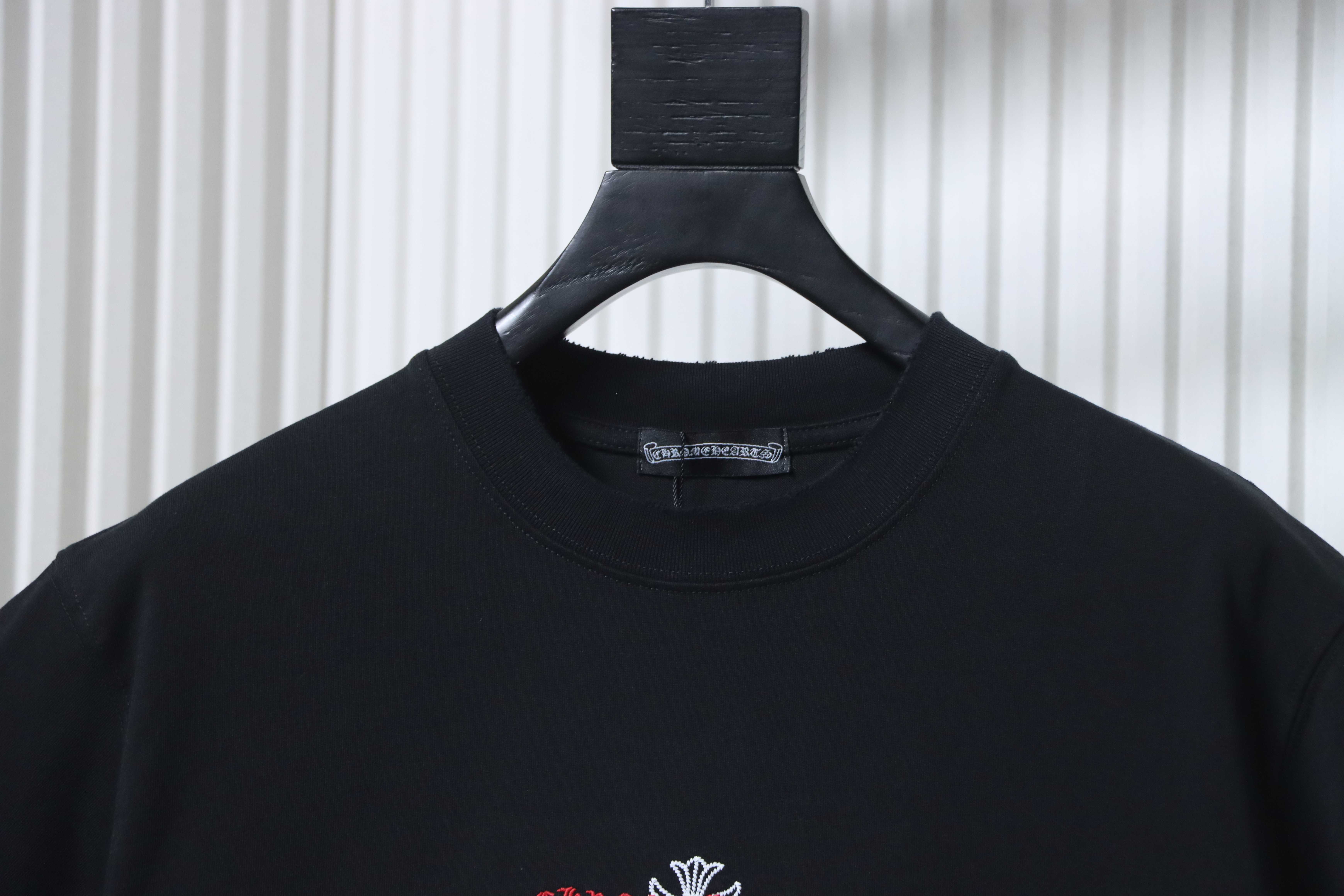 Chrome Hearts 26SS Cross Sanskrit Embroidered CH Short Sleeve T-Shirt Style 2