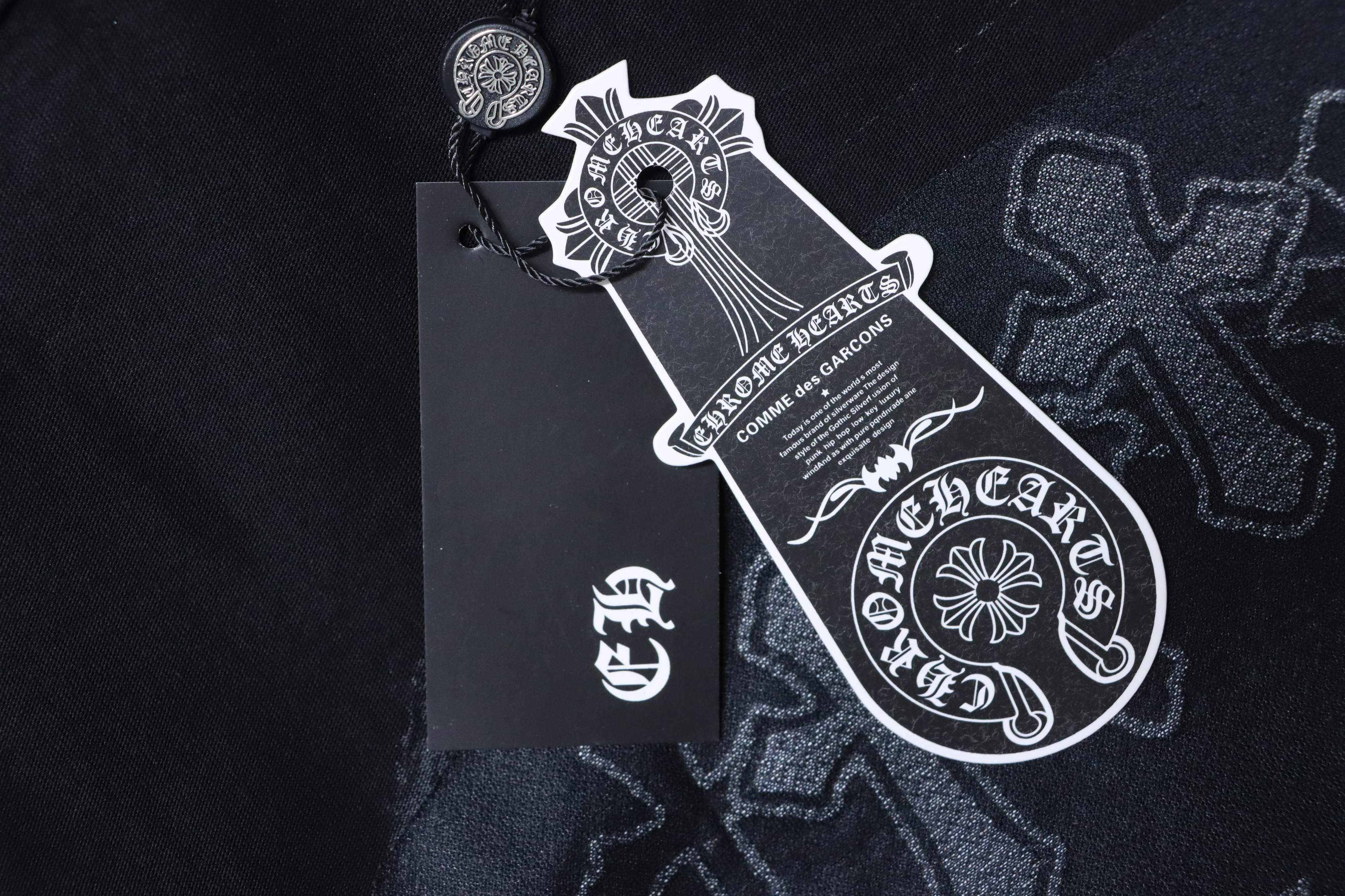 Chrome Hearts 26SS Cross Sanskrit Embroidered CH Short Sleeve T-Shirt Style 2