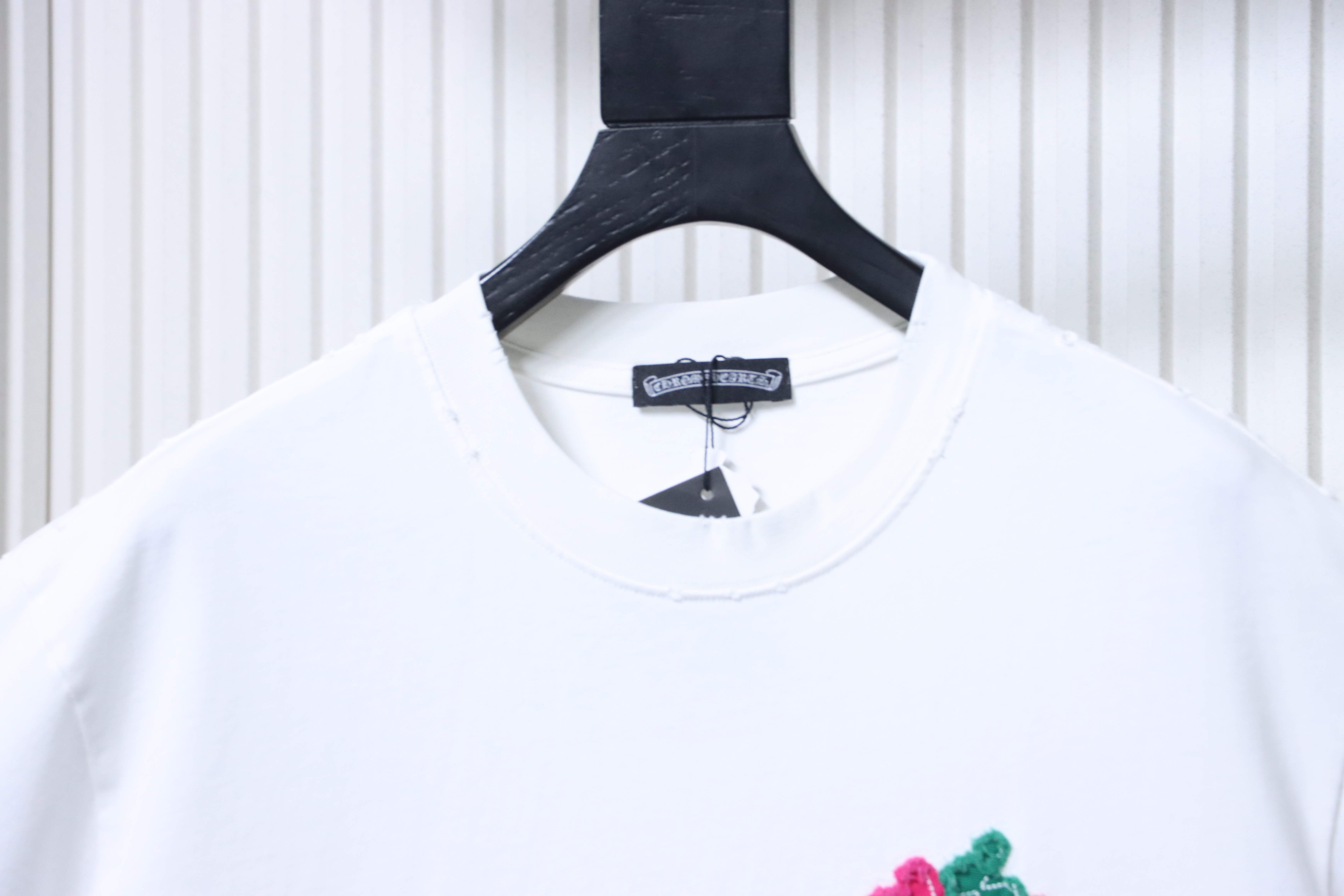 Chrome Hearts 26SS Floral Applique Heavy Craft Embroidered Short Sleeve T-Shirt Style 1