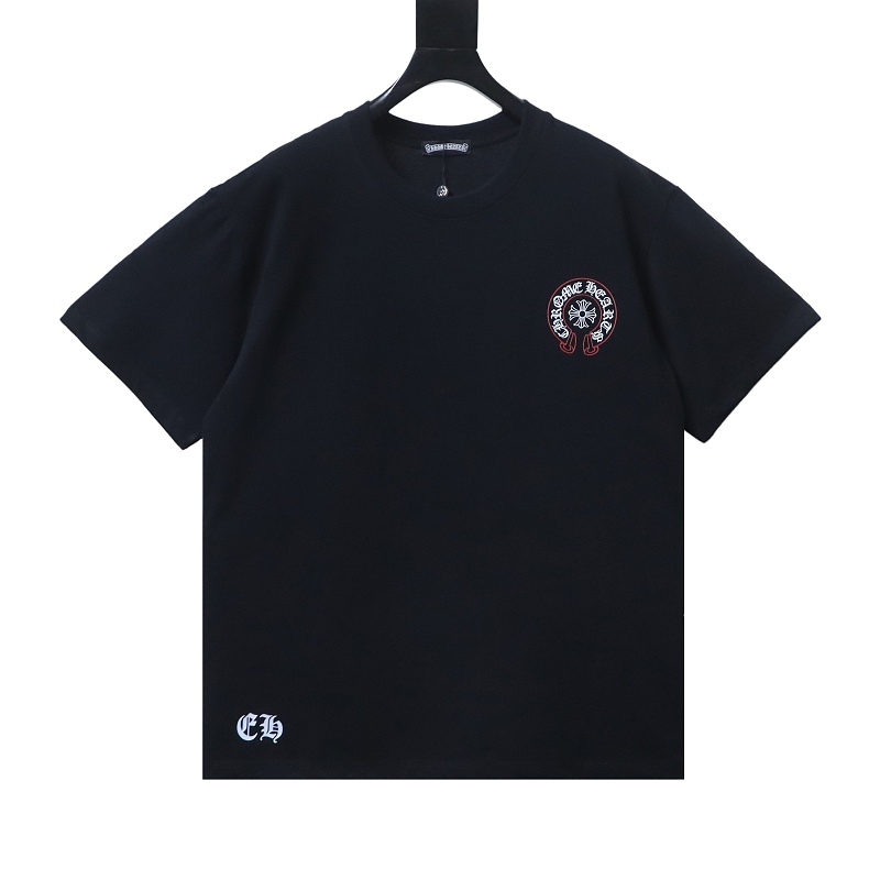 Chrome Hearts 26SS Pink Outline Horseshoe Horseshoe Logo Horseshoe Print Pink Short Sleeve T-Shirt Style 2
