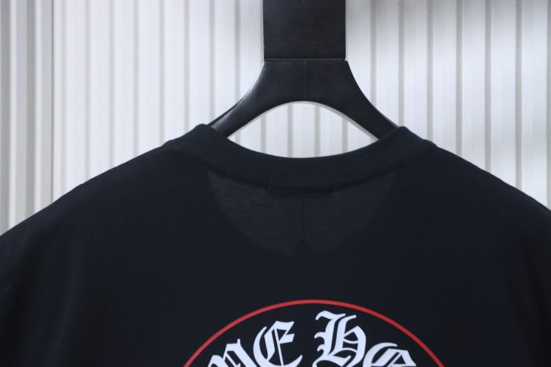 Chrome Hearts 26SS Pink Outline Horseshoe Horseshoe Logo Horseshoe Print Pink Short Sleeve T-Shirt Style 2