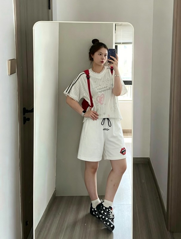 Chrome Hearts 26SS Red Lips Applique Embroidered Red Shorts Style 2