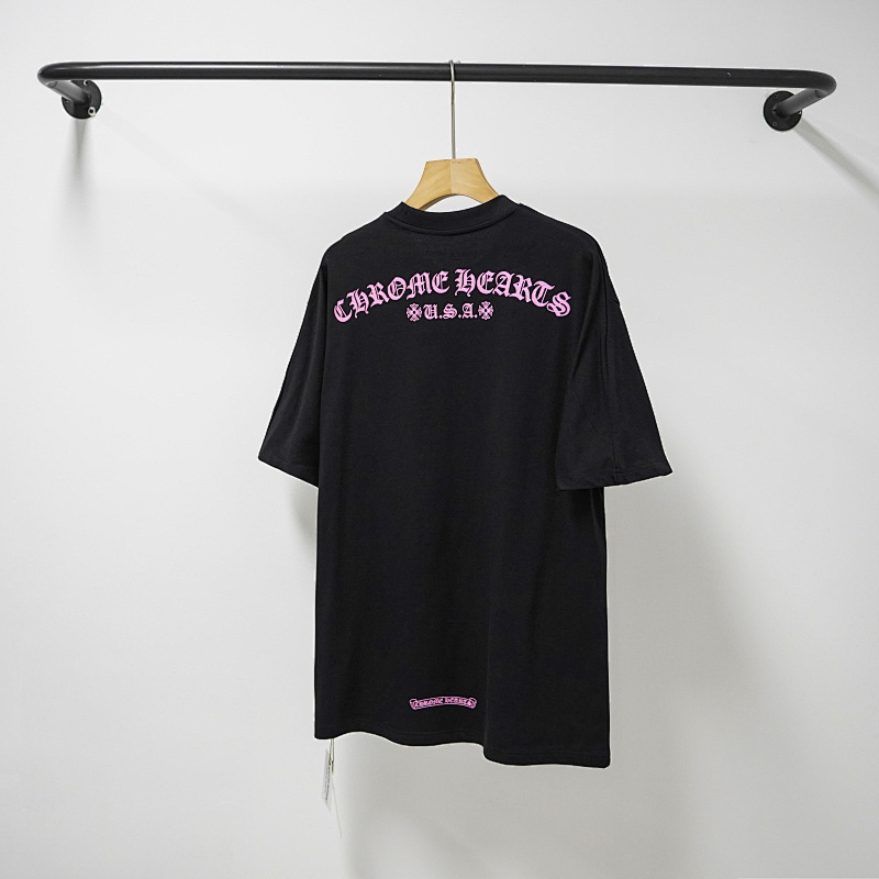Chrome Hearts Black Graphic 2222 Short Sleeve T-Shirt