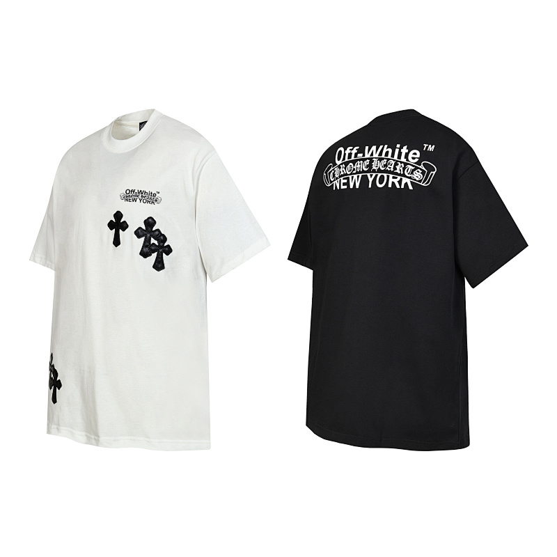 Chrome Hearts Black White Graphic 2011 Short Sleeve T-Shirt