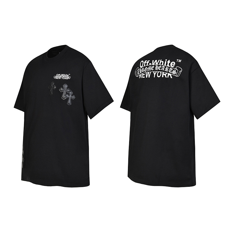 Chrome Hearts Black White Graphic 2011 Short Sleeve T-Shirt