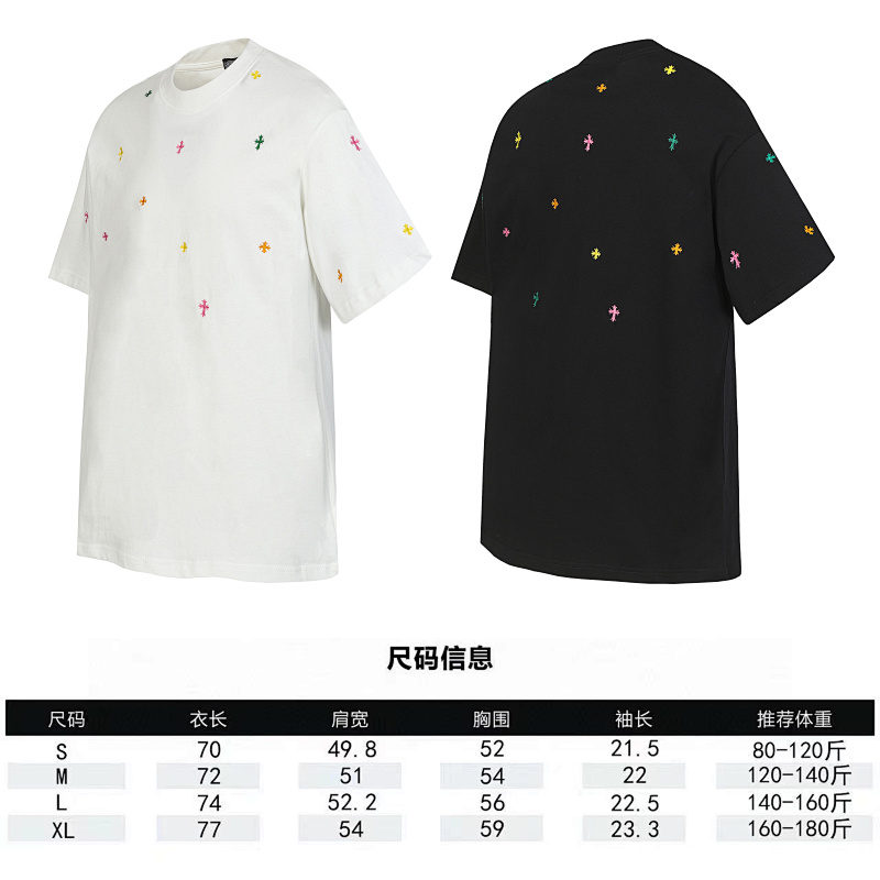 Chrome Hearts Black White Graphic 2017 Short Sleeve T-Shirt