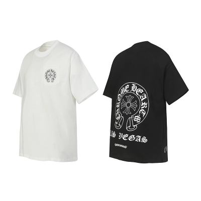Chrome Hearts Black White Graphic 2113 Short Sleeve T-Shirt 01
