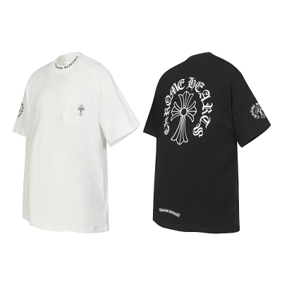 Chrome Hearts Black White Graphic 2208 Short Sleeve T-Shirt 01