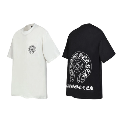 Chrome Hearts Black White Graphic 2211 Short Sleeve T-Shirt 01