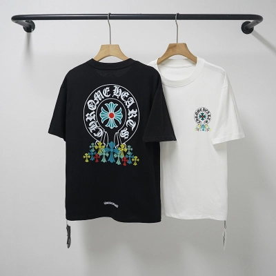 Chrome Hearts Black White Graphic 2224 Short Sleeve T-Shirt 01