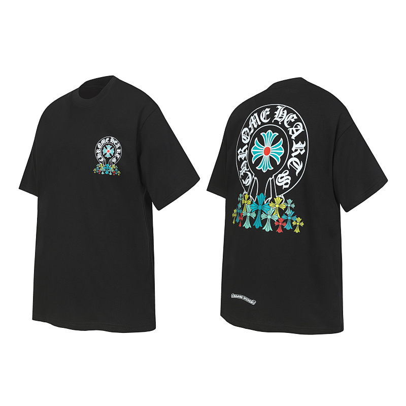 Chrome Hearts Black White Graphic 2224 Short Sleeve T-Shirt