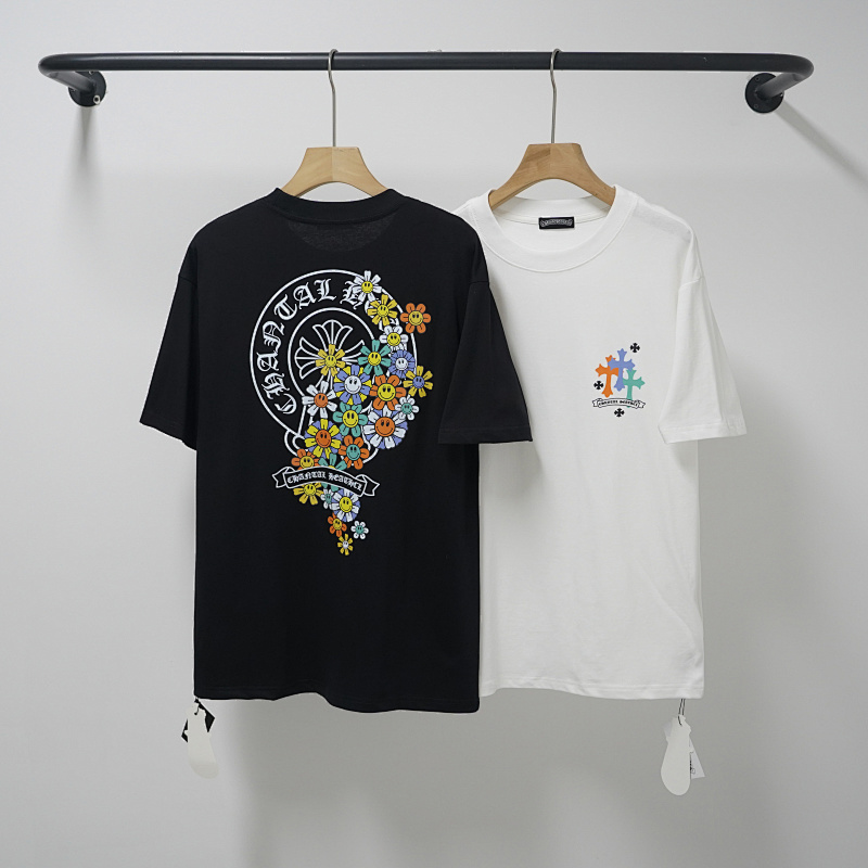 Chrome Hearts Black White Graphic 2225 Short Sleeve T-Shirt