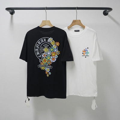 Chrome Hearts Black White Graphic 2225 Short Sleeve T-Shirt 01