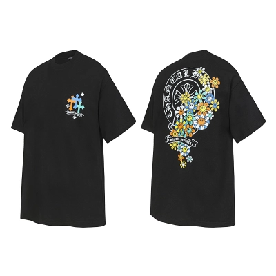 Chrome Hearts Black White Graphic 2225 Short Sleeve T-Shirt 02