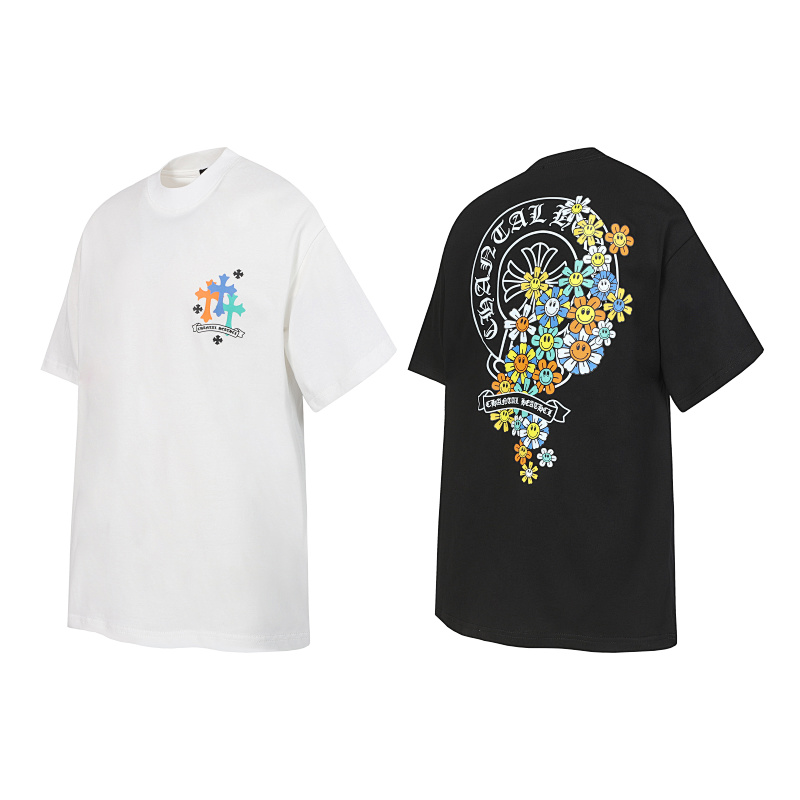 Chrome Hearts Black White Graphic 2225 Short Sleeve T-Shirt