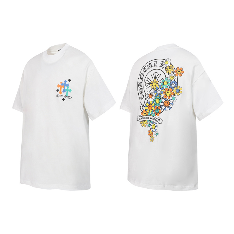 Chrome Hearts Black White Graphic 2225 Short Sleeve T-Shirt